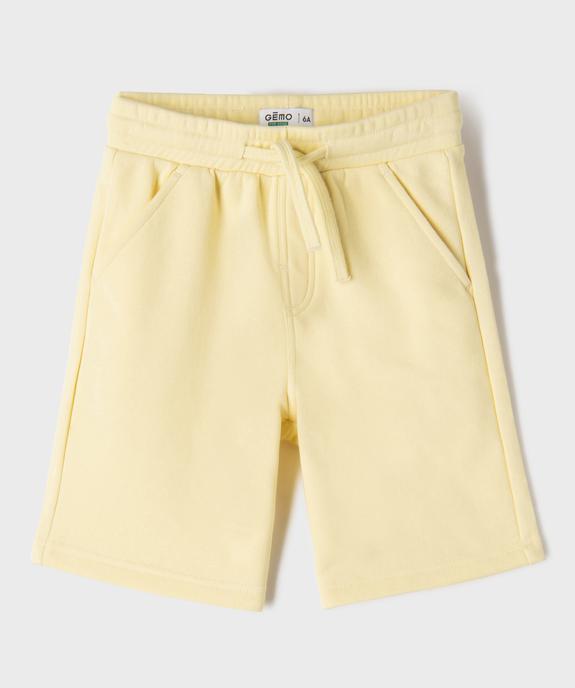 Bermuda en maille French Terry avec ceinture ajustable garçon vue1 - GEMO 4G GARCON - GEMO