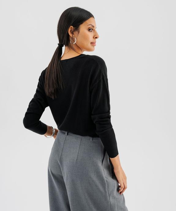 Pull col V en fine maille fluide femme vue3 - GEMO(FEMME PAP) - GEMO