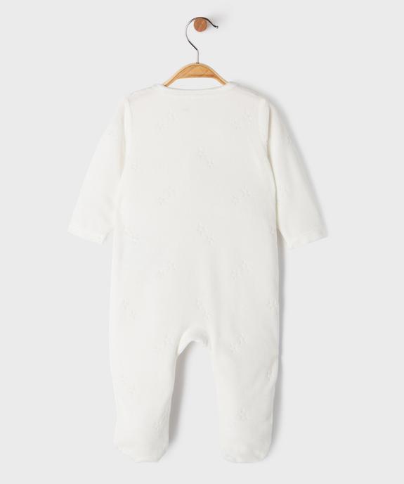 Pyjama en velours ouverture devant avec message  bébé vue3 - GEMO 4G BEBE - GEMO