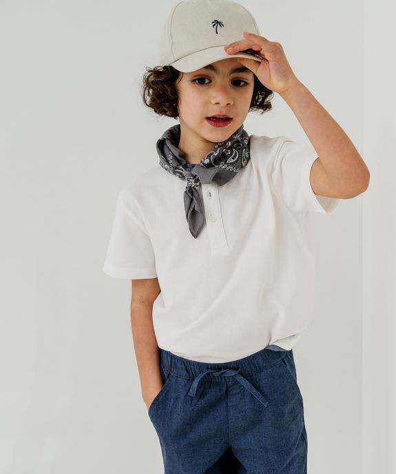 Tee-shirt tunisien à manches courtes en maille piquée garçon vue1 - GEMO 4G GARCON - GEMO