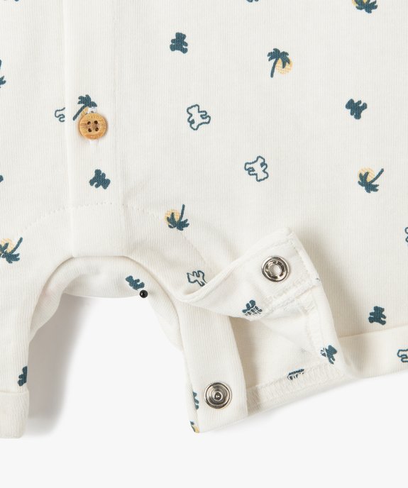 Combishort bébé garçon à motifs palmiers - LuluCastagnette vue2 - LULUCASTAGNETTE - GEMO