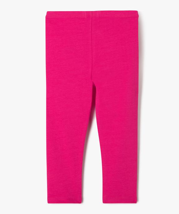 Legging 7/8ème uni à taille élastiquée fille vue3 - GEMO (ENFANT) - GEMO