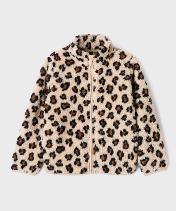 Sweat zippé à col montant en sherpa fille vue1 - GEMO (ENFANT) - GEMO