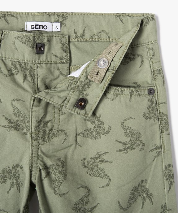 Bermuda en coton twill imprimé à revers garçon vue2 - GEMO 4G GARCON - GEMO