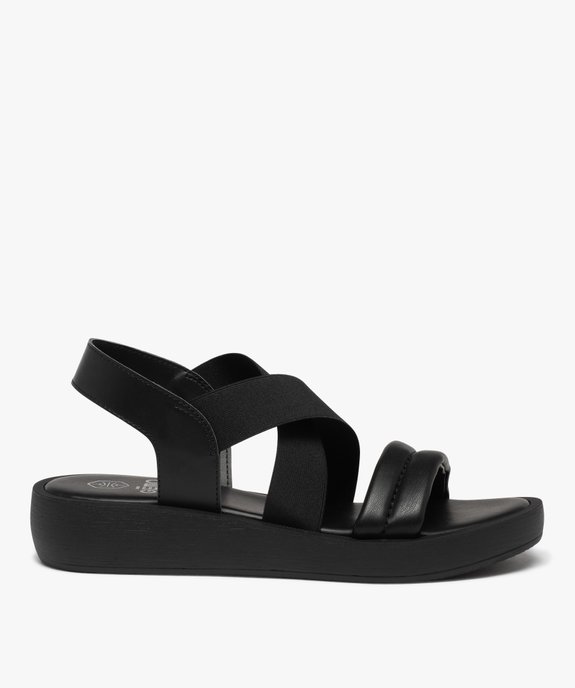 Sandales femme unies à brides élastiquées vue1 - GEMO (CASUAL) - GEMO