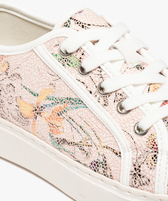 Baskets femme à motifs fleuri avec vernis effet craquelé vue7 - GEMO (SPORTSWR) - GEMO