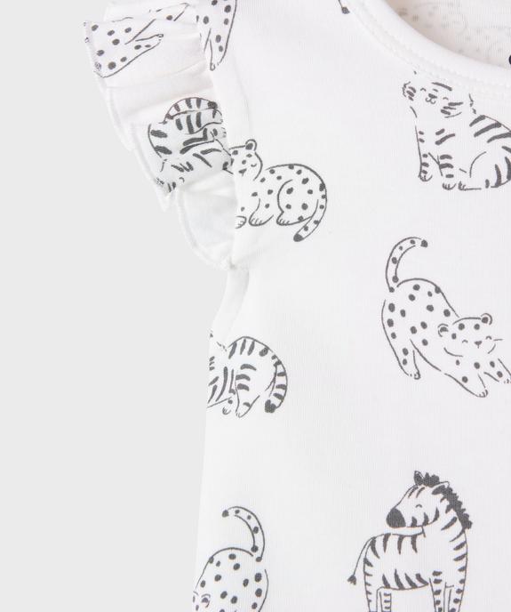 Ensemble 2 pièces à motifs animaux bébé fille tee-shirt et short vue2 - GEMO 4G BEBE - GEMO