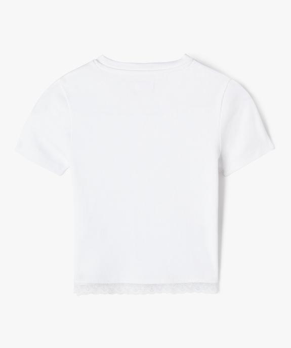 Tee-shirt à manches courtes avec bas en dentelle fille vue4 - GEMO (JUNIOR) - GEMO