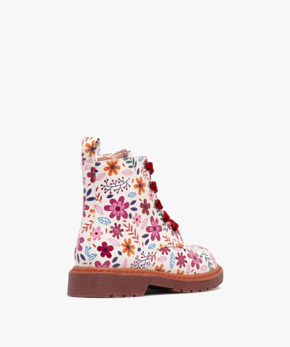 Bottines à lacets en velours avec zip intérieur fille  vue4 - LOVELY WINGS GEMO FOR GOOD - GEMO