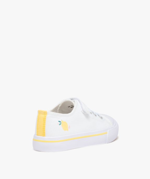 Baskets fille en toile avec motif marguerite sur le coté noir vue4 - GEMO 4G FILLE - GEMO