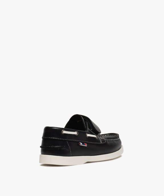 Chaussures bateau garçon dessus cuir à scratch vue4 - GEMO (ENFANT) - GEMO