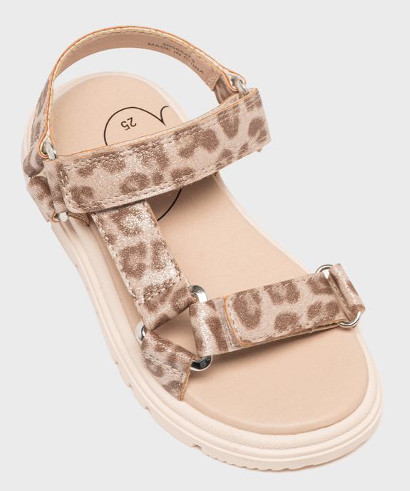Sandales sportswear motif léopard pailleté fille - Lovely Wings vue5 - LOVELY WINGS - GEMO