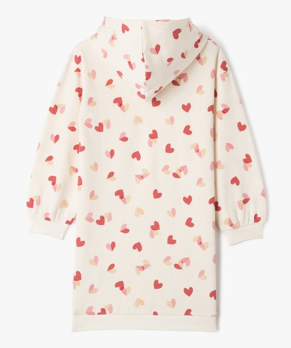 Robe sweat imprimée à capuche fille vue3 - GEMO 4G FILLE - GEMO