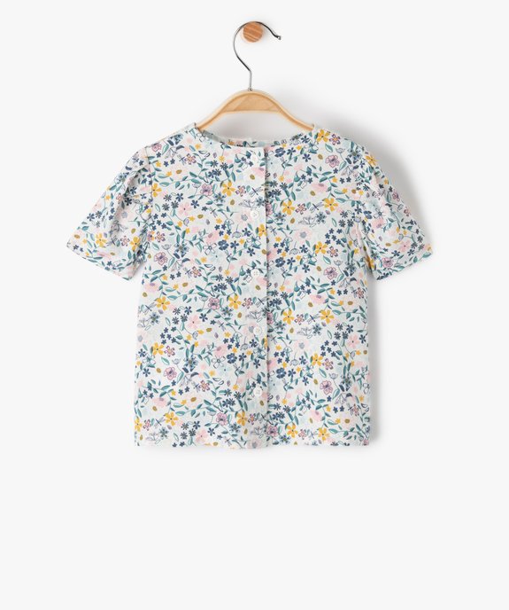 Blouse bébé fille à manches courtes et col en dentelle anglaise vue3 - GEMO(BEBE DEBT) - GEMO