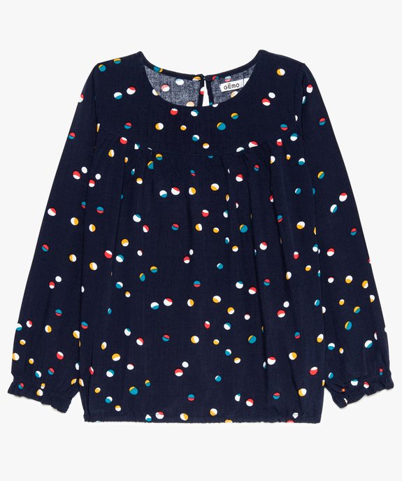 Blouse fille fluide à motifs et manches bouffantes vue1 - GEMO (ENFANT) - GEMO