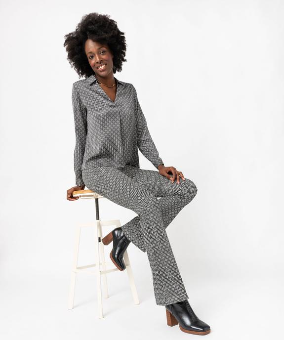 Blouse à manches longues imprimée en matière fluide femme vue5 - GEMO 4G FEMME - GEMO