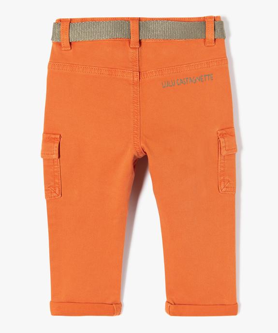 Pantalon bébé garçon cargo avec ceinture chinée - LuluCastagnette vue6 - LULUCASTAGNETTE - GEMO