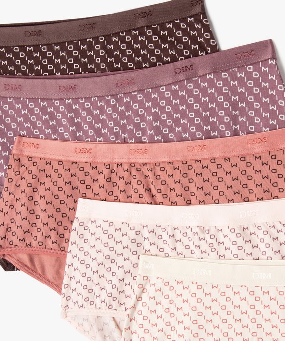Boxers en coton stretch imprimés femme (lot de 5) - Les Pockets Dim vue2 - DIM - GEMO