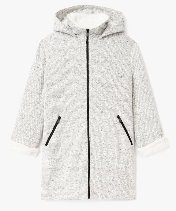 Manteau à capuche en maille bouclette et doublure  femme grande taille vue2 - GEMO (G TAILLE) - GEMO