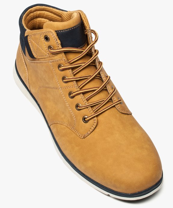 Baskets homme semi-montantes avec col rembourré en tissu vue5 - GEMO (CASUAL) - GEMO