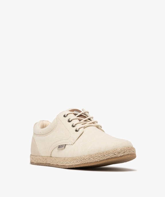 Baskets en toile tige basse avec semelle de corde homme - Lee Cooper vue3 - LEE COOPER - GEMO
