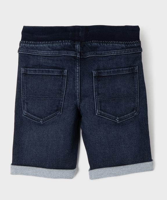 Short en jean stretch regular avec taille ajustable garçon vue3 - GEMO 4G GARCON - GEMO
