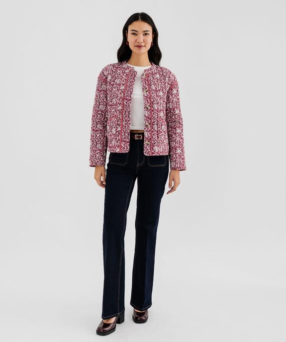 Veste matelassée à col rond à motifs femme vue4 - GEMO 4G FEMME - GEMO