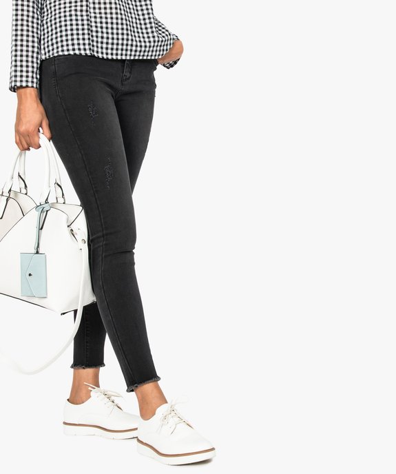 Jean skinny avec franges aux chevilles vue1 - GEMO (JEAN) - GEMO