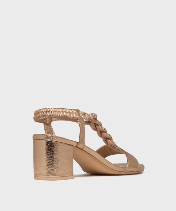 Sandales à talon large et bride bijou en strass femme vue4 - VALENTINA BALDA - GEMO