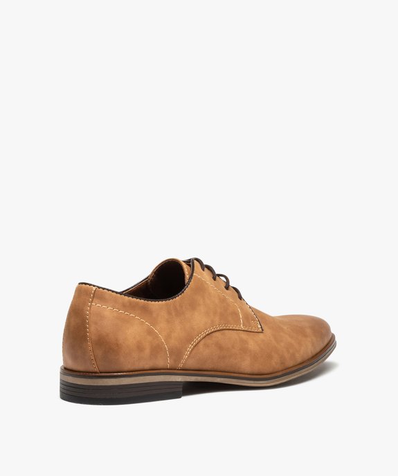 Derbies homme unis en matière mate fermeture lacets vue4 - GEMO(URBAIN) - GEMO