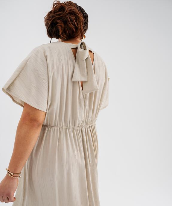 Robe longue à manches courtes en tissu texturé femme grande taille vue4 - GEMO (G TAILLE) - GEMO