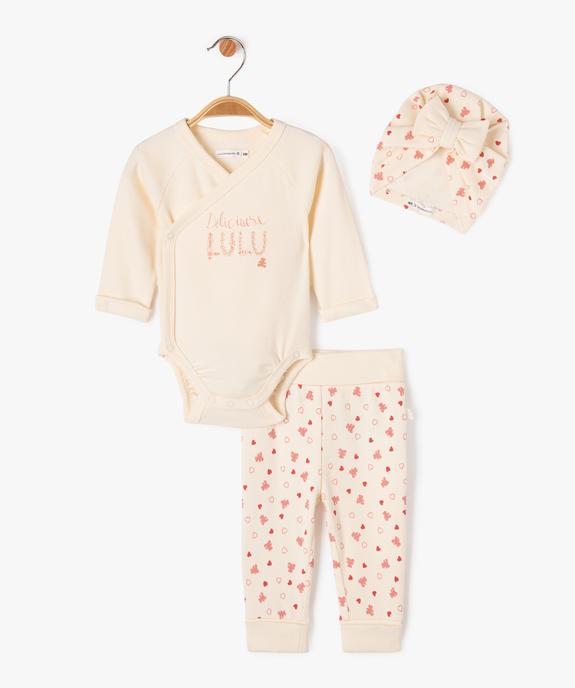 Ensemble naissance évolutif 3 pièces bébé fille - LuluCastagnette  vue2 - LULUCASTAGNETTE - GEMO