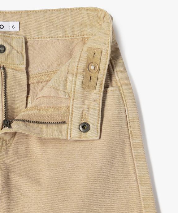 Short en jean large à revers au coloris unique fille vue2 - GEMO (ENFANT) - GEMO