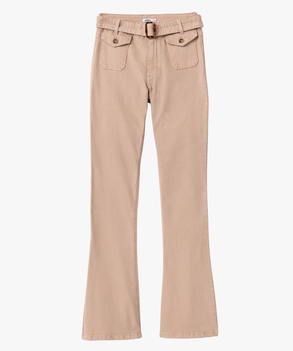 Pantalon femme en toile extensible coupe Bootcut vue4 - GEMO(FEMME PAP) - GEMO