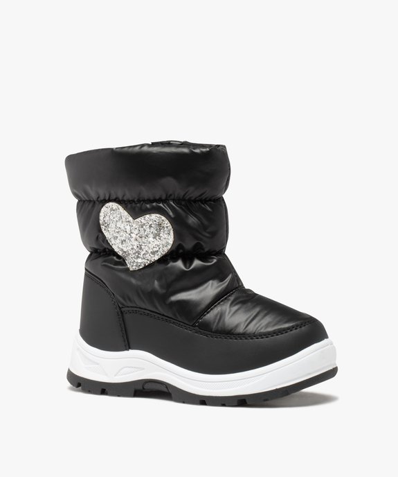 Bottes de neige fille avec cœur pailleté vue2 - GEMO (EQUIPT) - GEMO