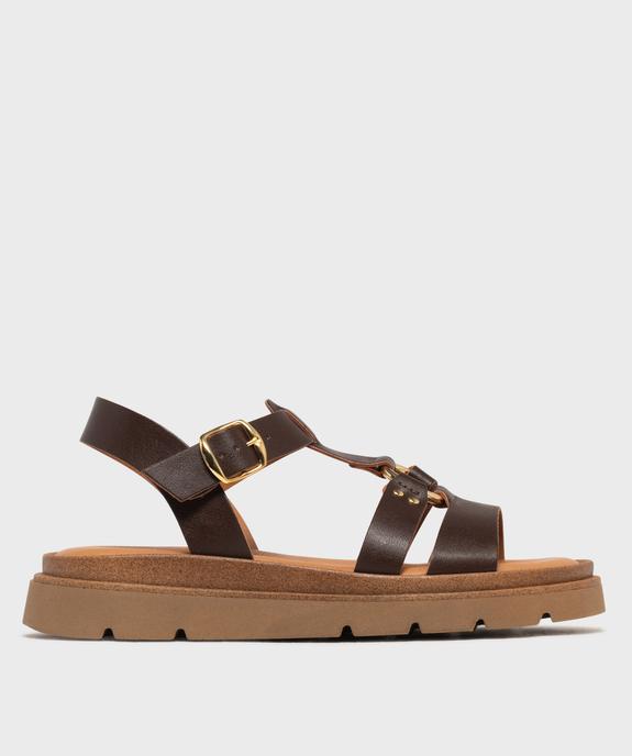 Sandales spartiates à épaisse semelle crantée femme - 5 Miles vue1 - 5 MILES - GEMO