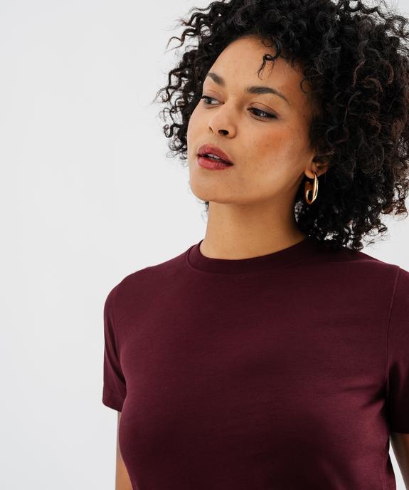 Tee-shirt manches courtes et col rond en coton résistant femme vue3 - GEMO(FEMME PAP) - GEMO