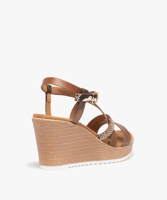Sandales femme compensées à brides fantaisie vue4 - GEMO(URBAIN) - GEMO