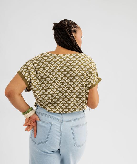Tee-shirt imprimé à manches courtes à col V femme grande taille vue3 - GEMO 4G GT - GEMO