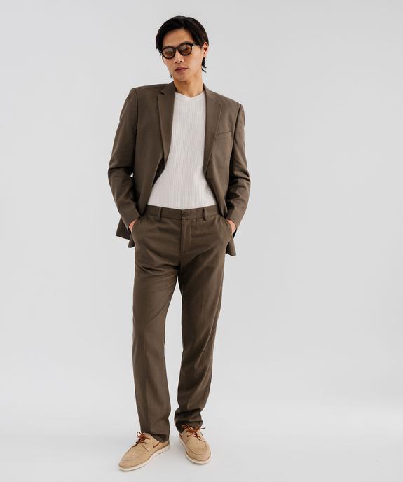 Veste de costume slim fit en viscose et lin homme vue4 - GEMO 4G HOMME - GEMO