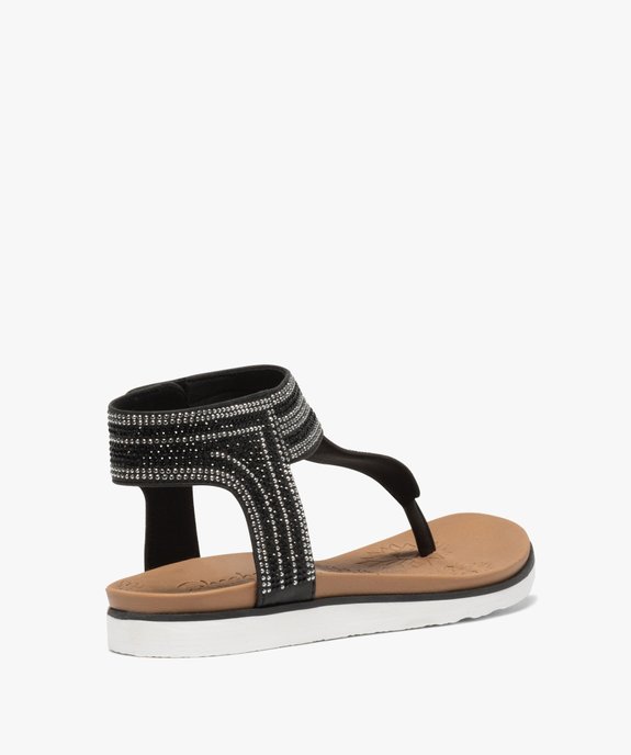 Sandales femme à entre-doigts et à strass - Skechers vue4 - SKECHERS - GEMO