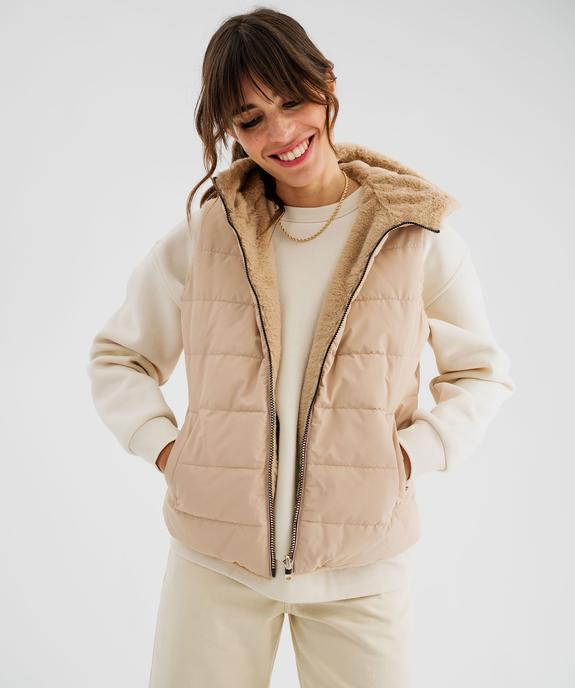 Doudoune sans manches réversible à capuche femme vue3 - GEMO 4G FEMME - GEMO