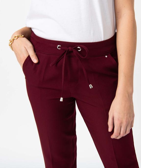 Pantalon femme en maille souple à plis vue2 - GEMO(FEMME PAP) - GEMO