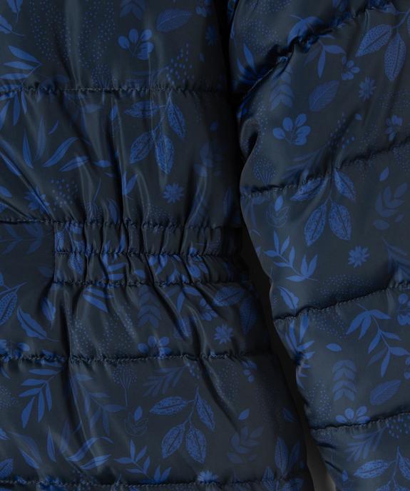 Parka fille fleurie à capuche doublée fourrure imitation vue3 - GEMO 4G FILLE - GEMO