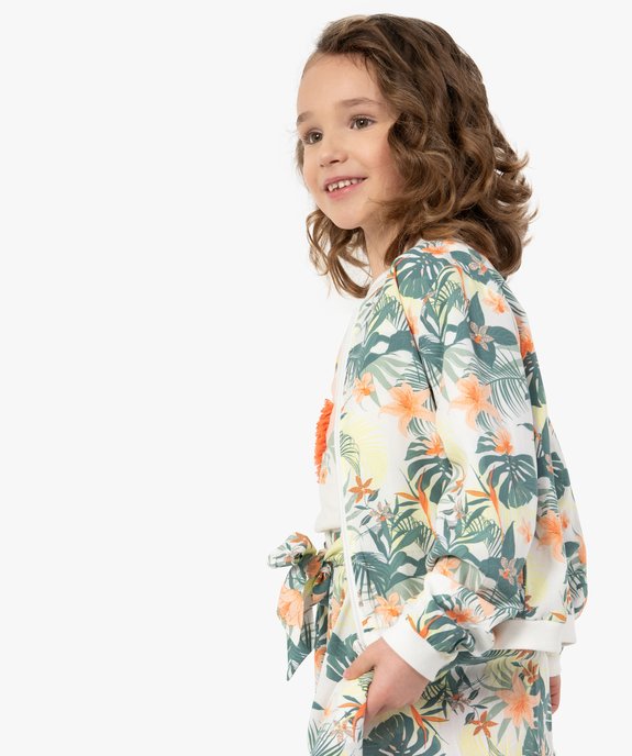Blouson fille imprimé avec finitions bord-côte vue1 - GEMO (ENFANT) - GEMO
