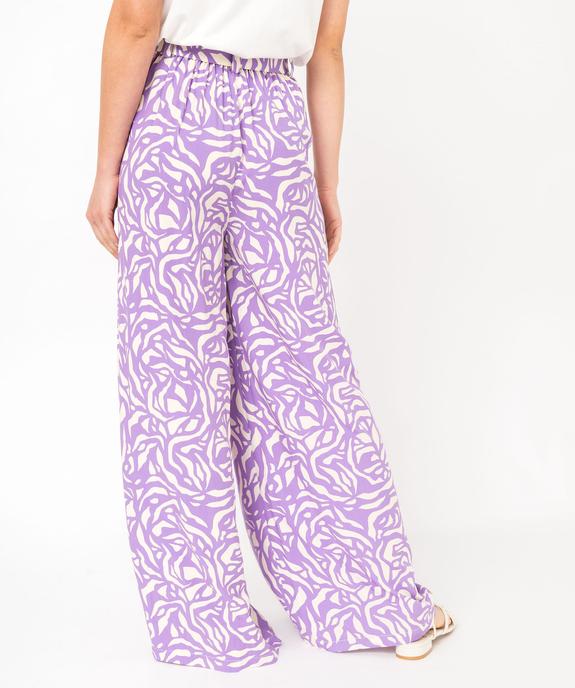 Pantalon large et fluide à taille haute et imprimé femme vue3 - GEMO(FEMME PAP) - GEMO