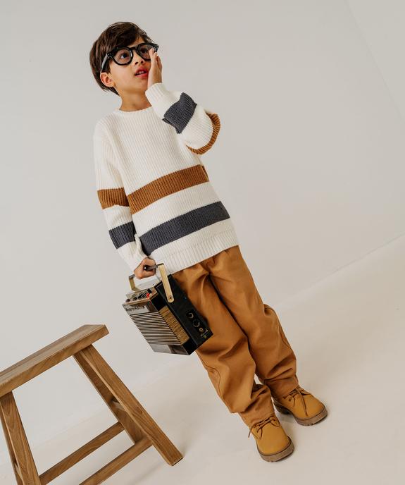 Pantalon chino coupe large avec taille ajustable garçon vue1 - GEMO (ENFANT) - GEMO