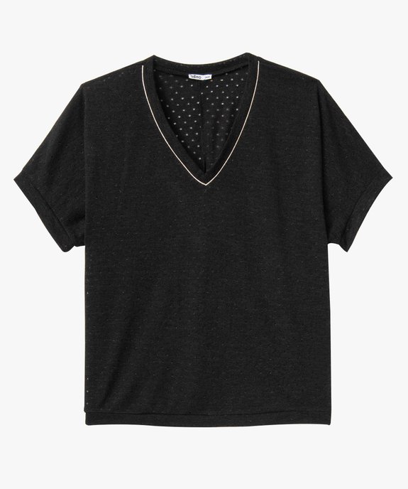 Pull femme grande taille à manches courtes et maille ajourée vue4 - GEMO (G TAILLE) - GEMO