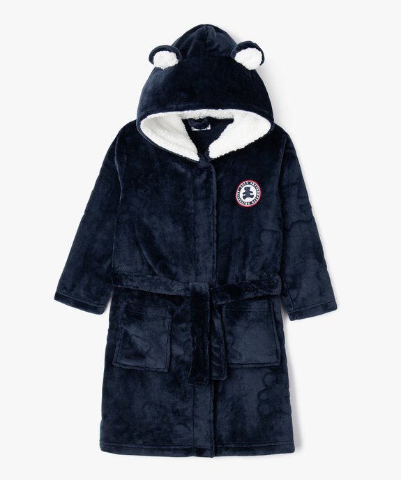 Robe de chambre en velours avec capuche garçon - LuluCastagnette vue1 - LULUCASTAGNETTE - GEMO