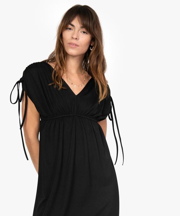Robe de soirée femme avec manches froncées vue2 - GEMO(FEMME PAP) - GEMO